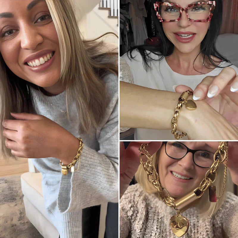 Bracelet Doré avec Breloque Cœur