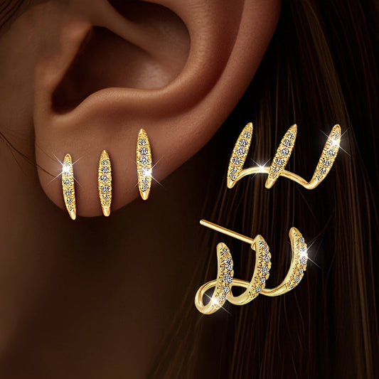 Boucle d'Oreille Triple Élégante