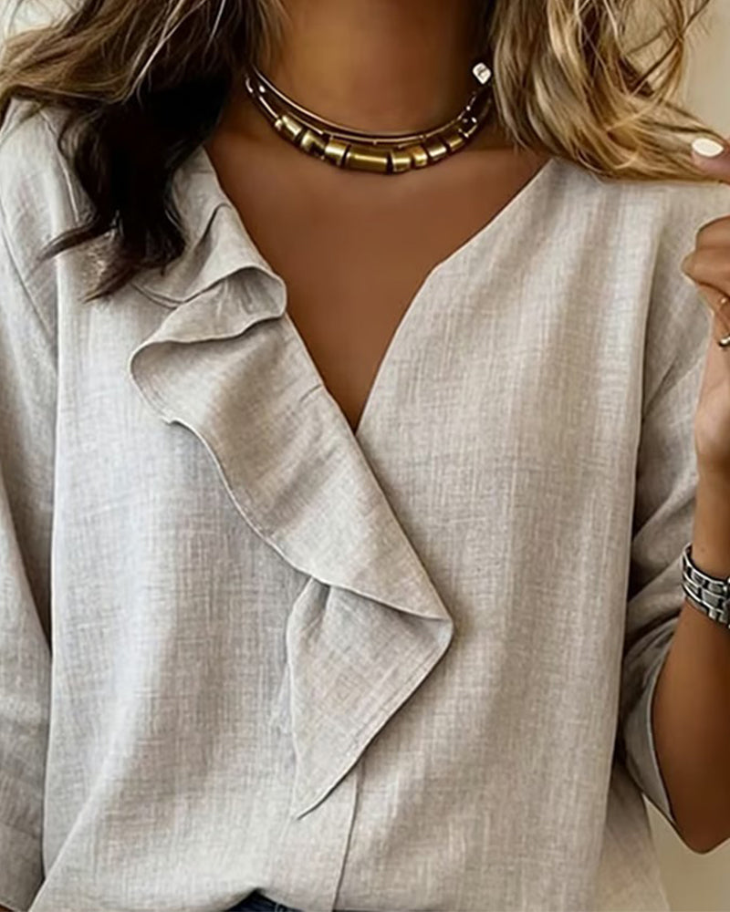 Carla | Blusa con Volantes y Mangas Largas