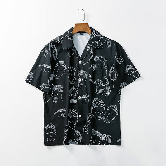 CHEMISE CUBAINE À IMPRIMÉ GRAPHIQUE
