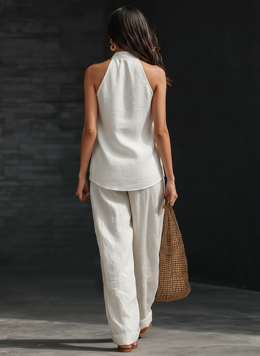Zoë | Ensemble Sans Manches avec Pantalon Large