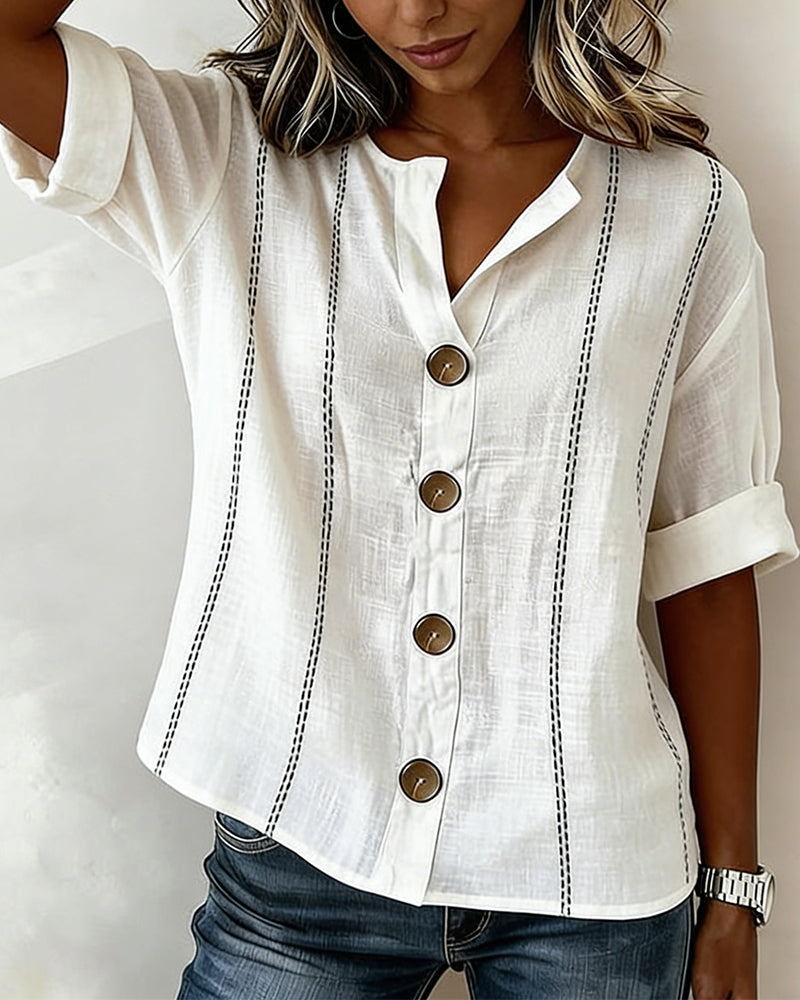 Celestina | Blusa de Manga Corta con Botones
