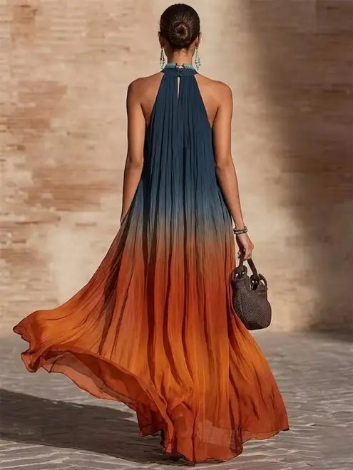 Paula | Robe Longue Dos Nu/Col V Dégradé