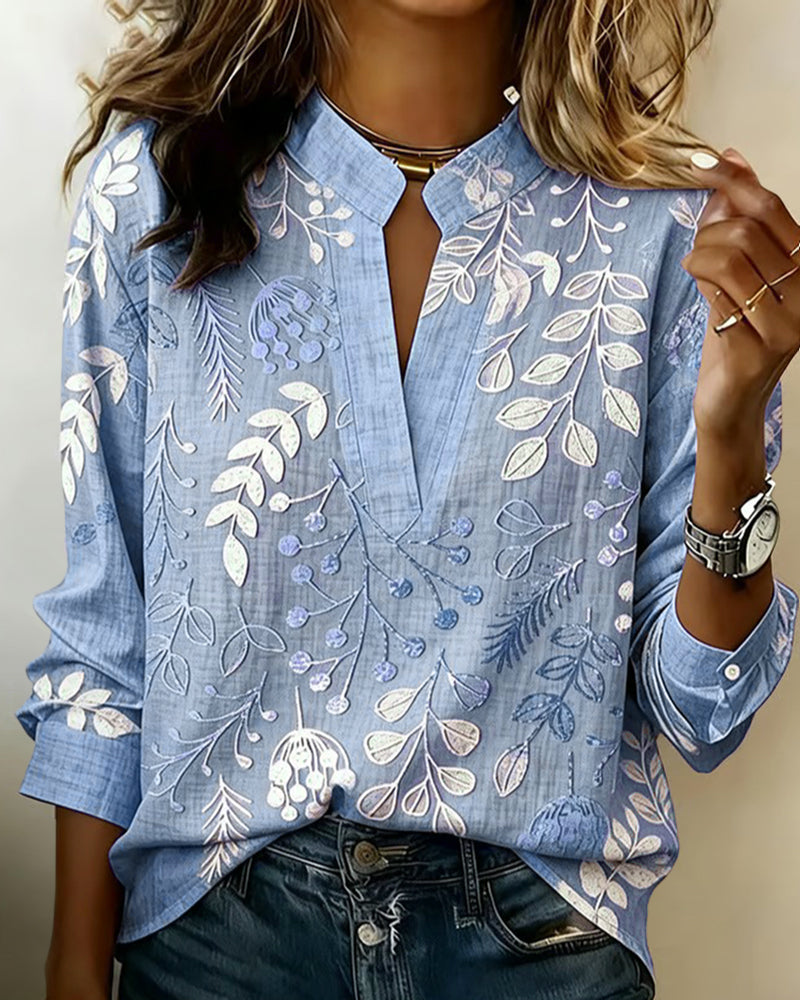 Evelina | Blusa Floral con Cuello Alto