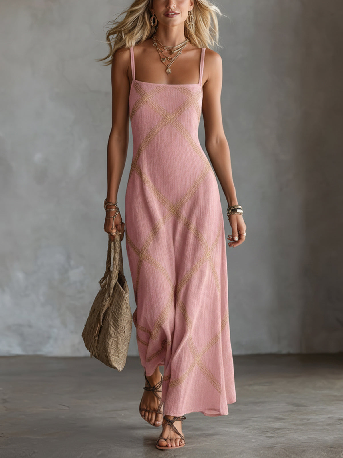 Raik | Robe Géométrique Noir Chameau