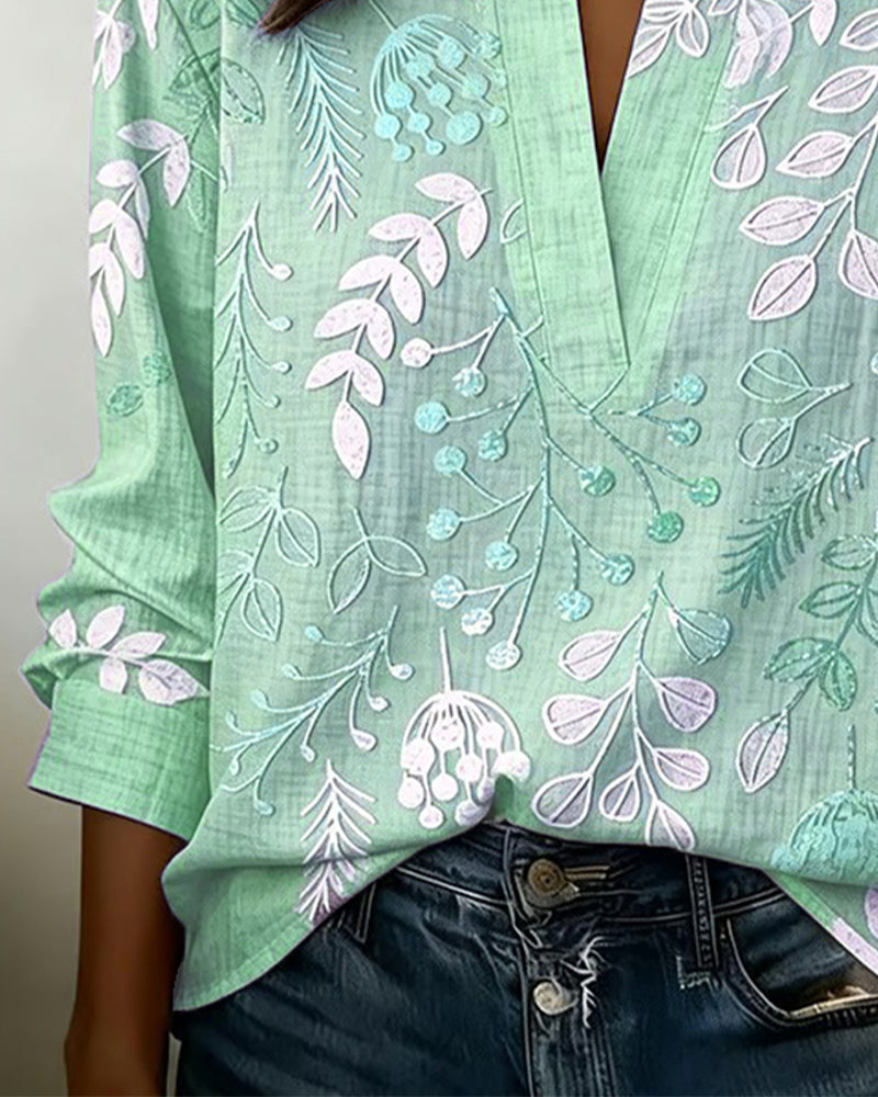 Evelina | Blusa Floral con Cuello Alto