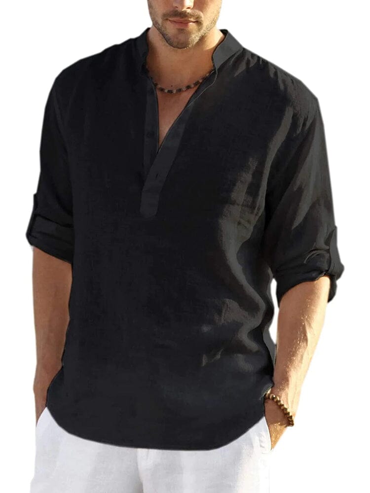 CAMISA DE ALGODÓN Y LINO PARA HOMBRE