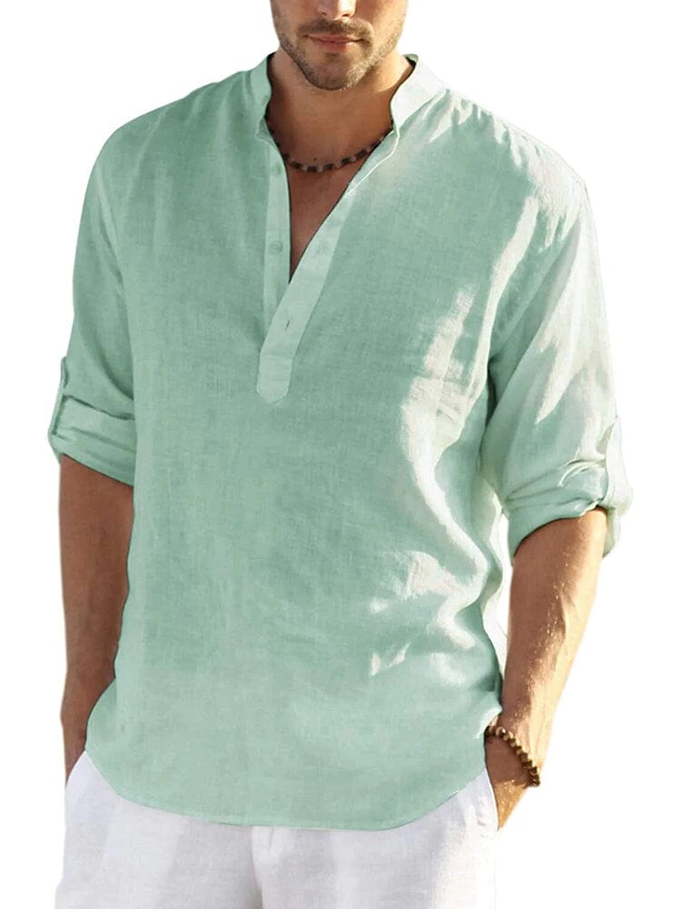 CAMISA DE ALGODÓN Y LINO PARA HOMBRE
