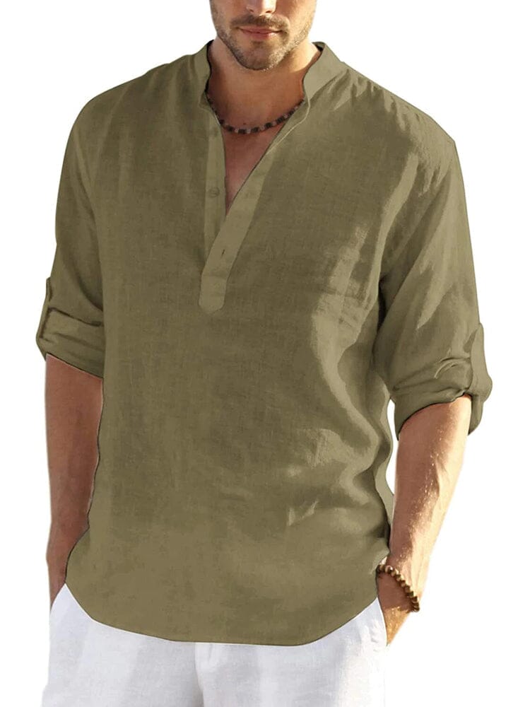 CAMISA DE ALGODÓN Y LINO PARA HOMBRE