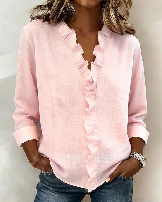 Matilde | Blusa Fruncida con Escote en V