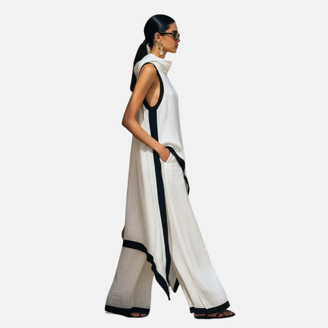 Léonie | Ensemble avec tunique longue et pantalon large