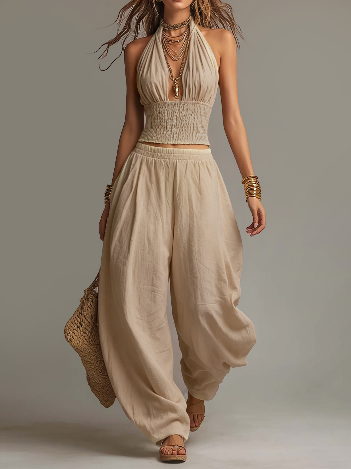 SANDRA · Ensemble deux pièces bohème style sarouel