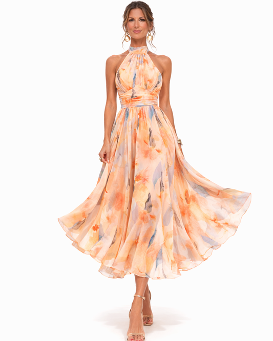 Aurora | Robe Dos Nu à Imprimé Aquarelle
