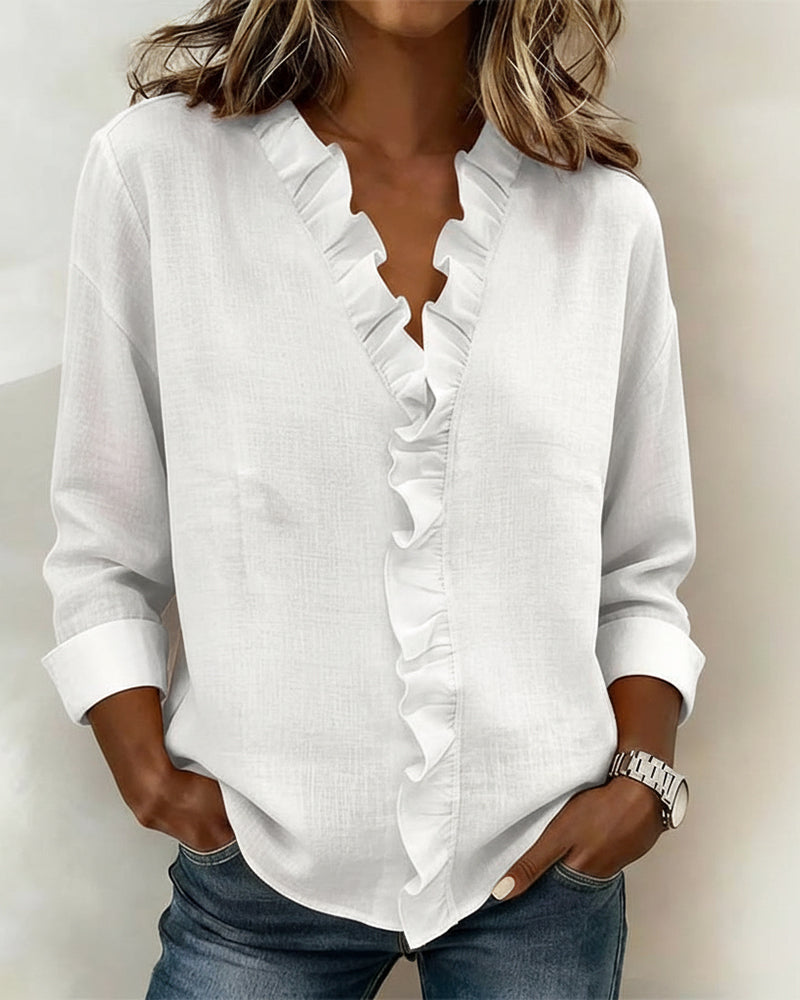 Matilde | Blusa Fruncida con Escote en V