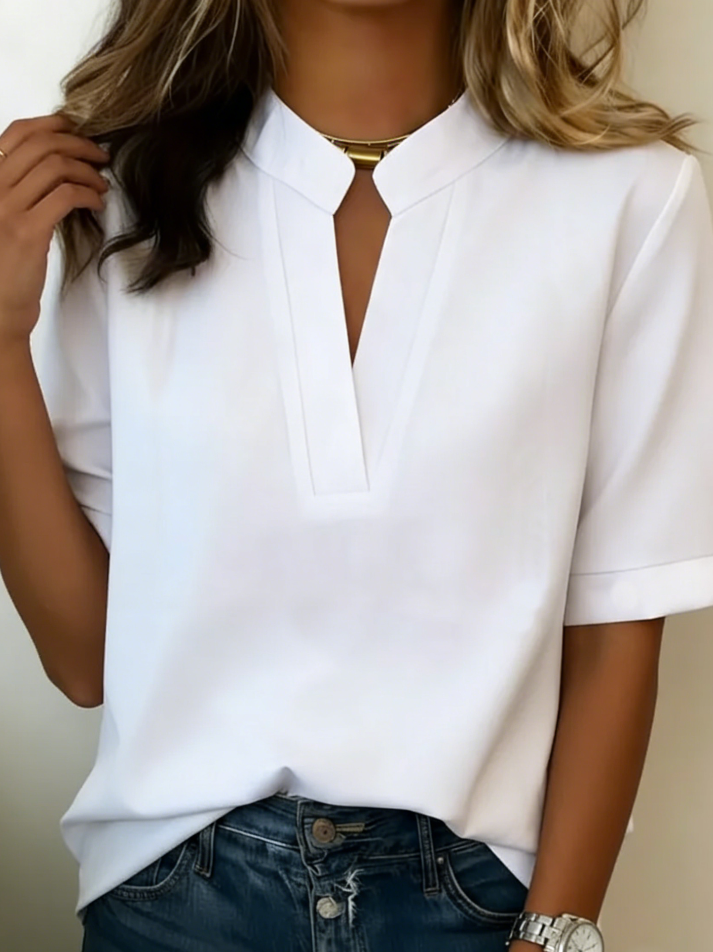 Aurora | Blusa Elegante con Cuello Refinado