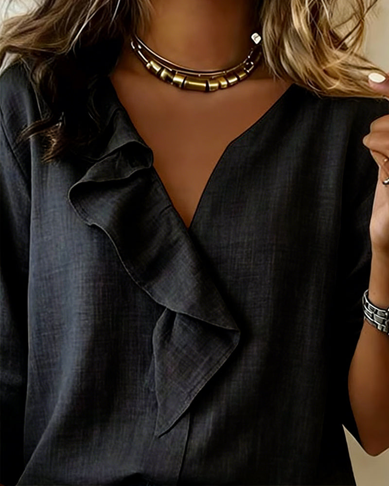 Carla | Blusa con Volantes y Mangas Largas