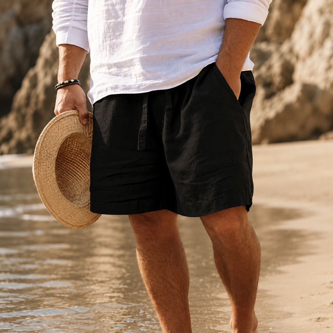 PANTALÓN CORTO DE VERANO EN LINO PARA HOMBRE