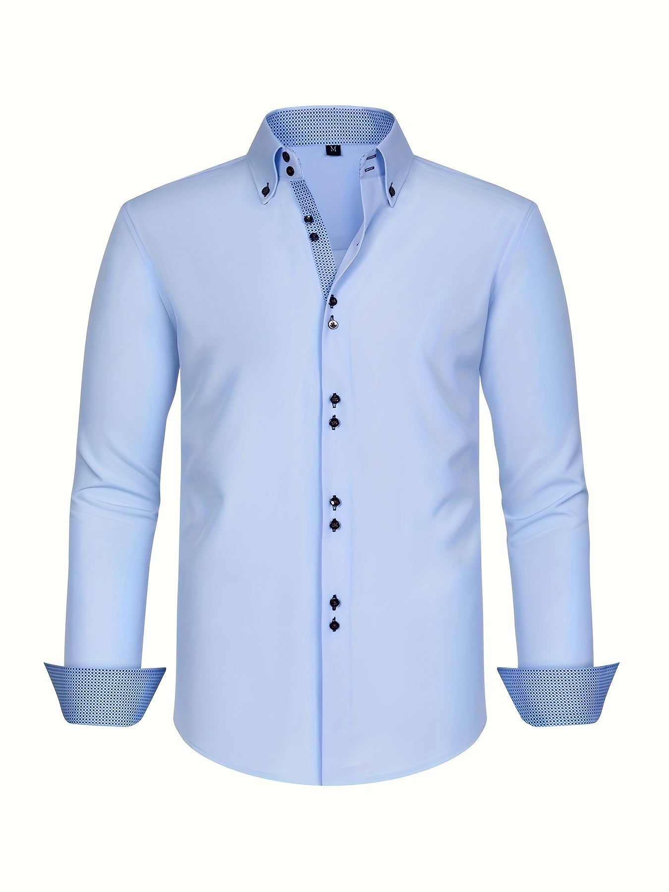 CAMISA ELEGANTE LIGERA CON DETALLES CONTRASTADOS