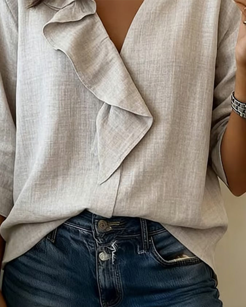Carla | Blusa con Volantes y Mangas Largas