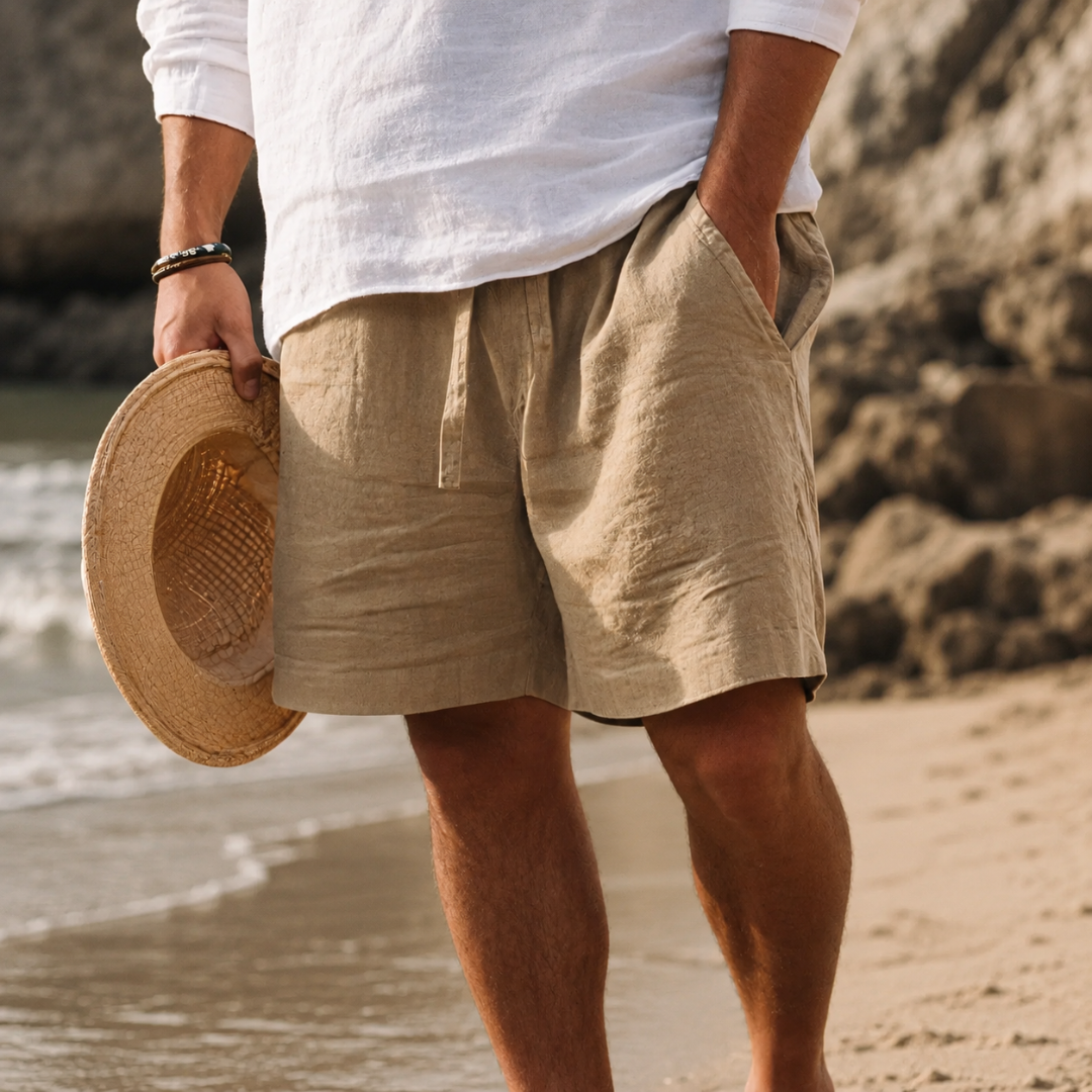 PANTALÓN CORTO DE VERANO EN LINO PARA HOMBRE