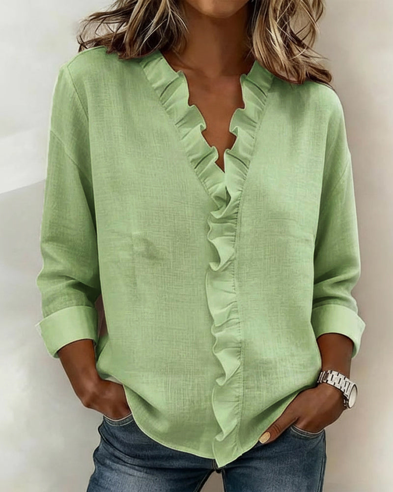 Matilde | Blusa Fruncida con Escote en V