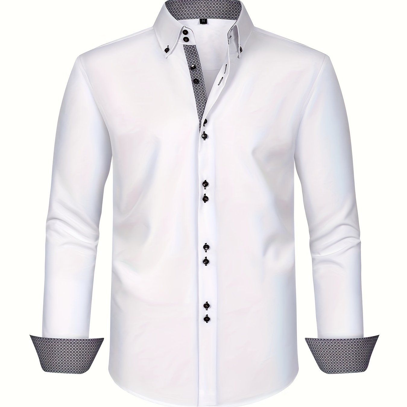 CAMISA ELEGANTE LIGERA CON DETALLES CONTRASTADOS
