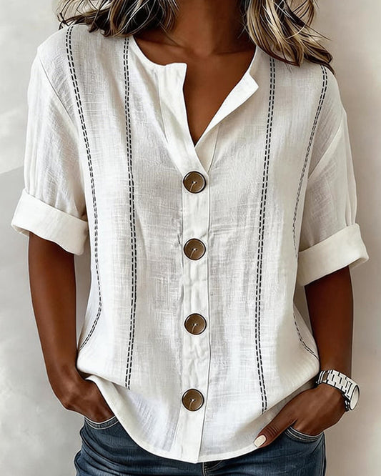 Celestina | Blusa de Manga Corta con Botones