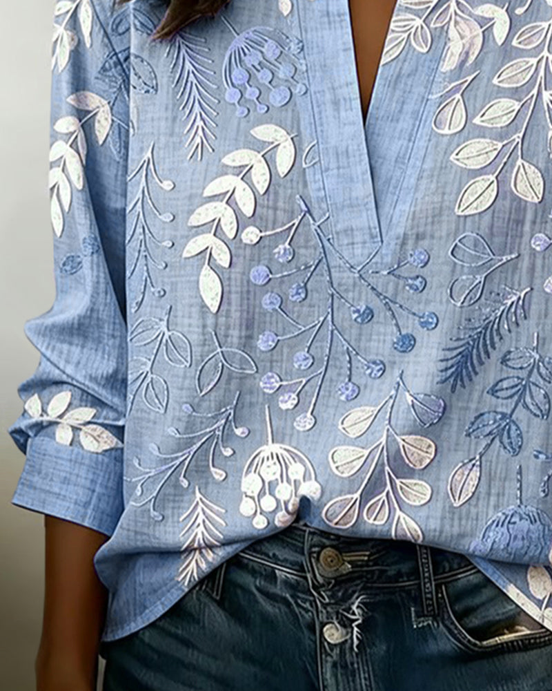 Evelina | Blusa Floral con Cuello Alto