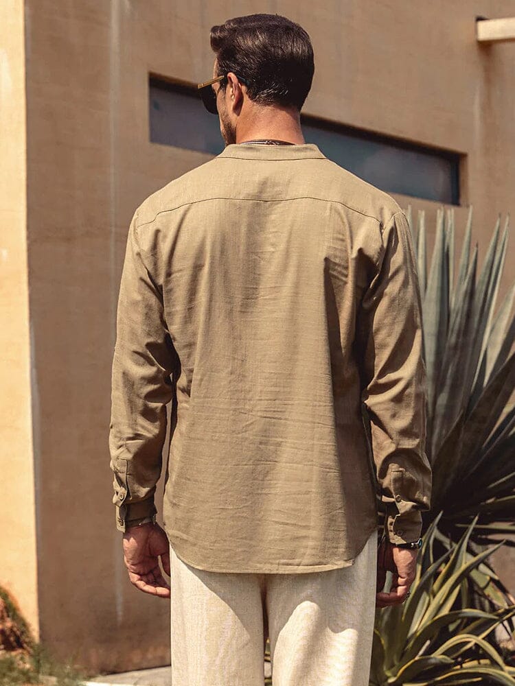 CAMISA DE ALGODÓN Y LINO PARA HOMBRE
