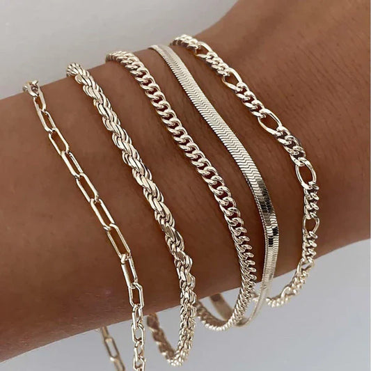 Coffret de 5 Bracelets Dorés
