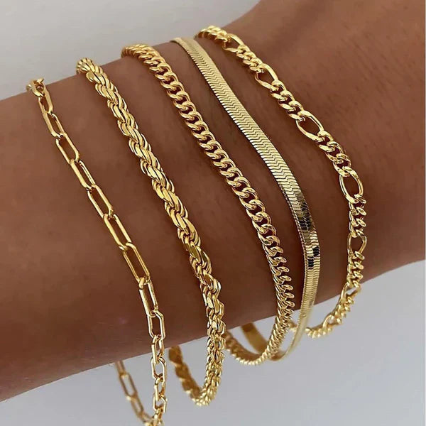 Coffret de 5 Bracelets Dorés