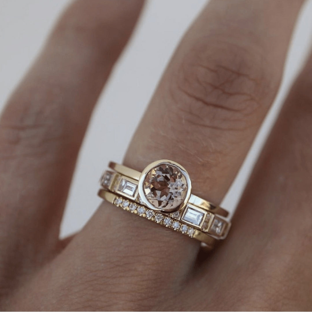 Bague Dorée Brillante Style Vintage
