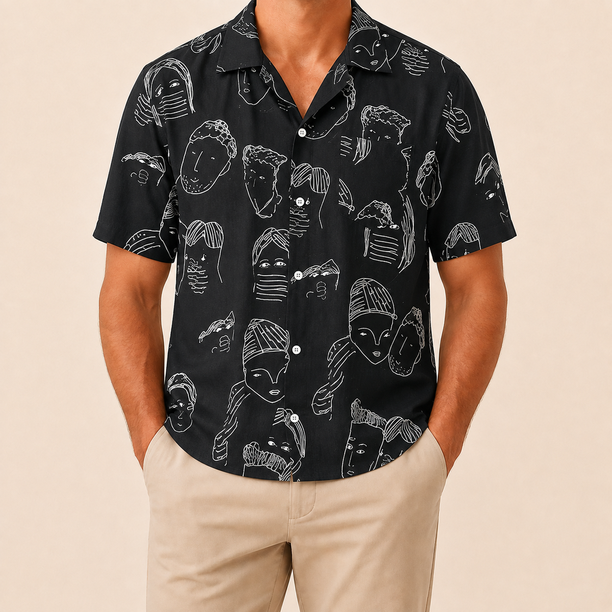 Diego | Chemise Cubaine à Imprimé Graphique