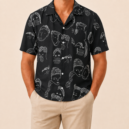 Diego | Chemise Cubaine à Imprimé Graphique