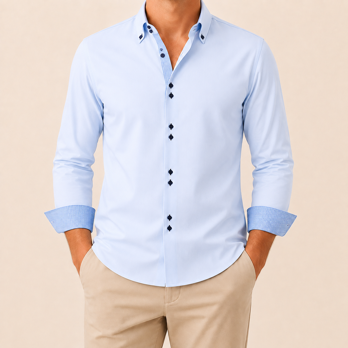 Alexandre | Chemise Élégante Légère à Détails Contrastés