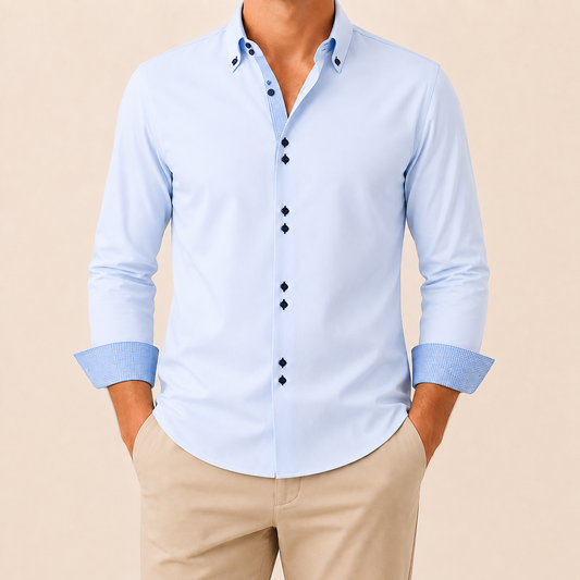 Alexandre | Chemise Élégante Légère à Détails Contrastés