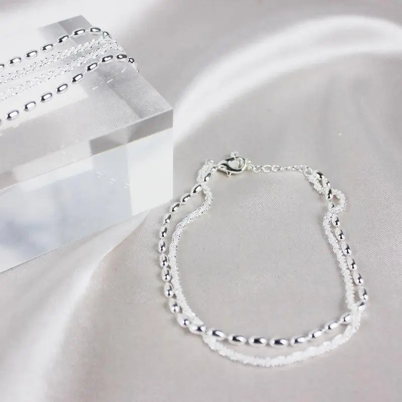 Coffret de Bracelets Argentés avec Zircon