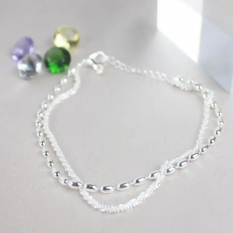 Coffret de Bracelets Argentés avec Zircon