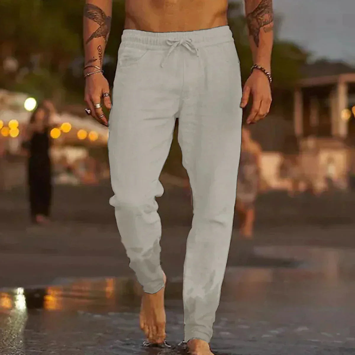 PANTALONES DE PLAYA EN LINO