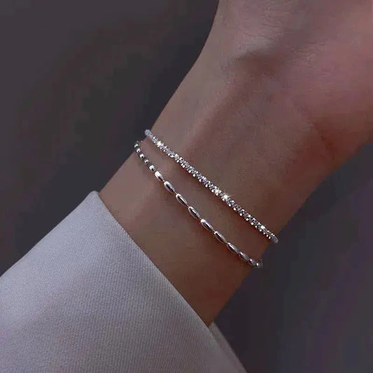 Coffret de Bracelets Argentés avec Zircon