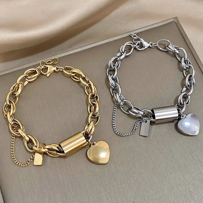 Bracelet Doré avec Breloque Cœur