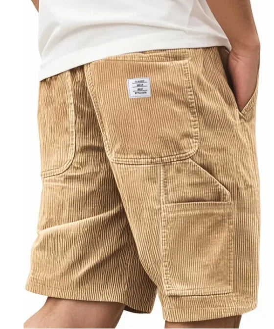 PANTALÓN CORTO CARGO DE PANA PARA HOMBRE