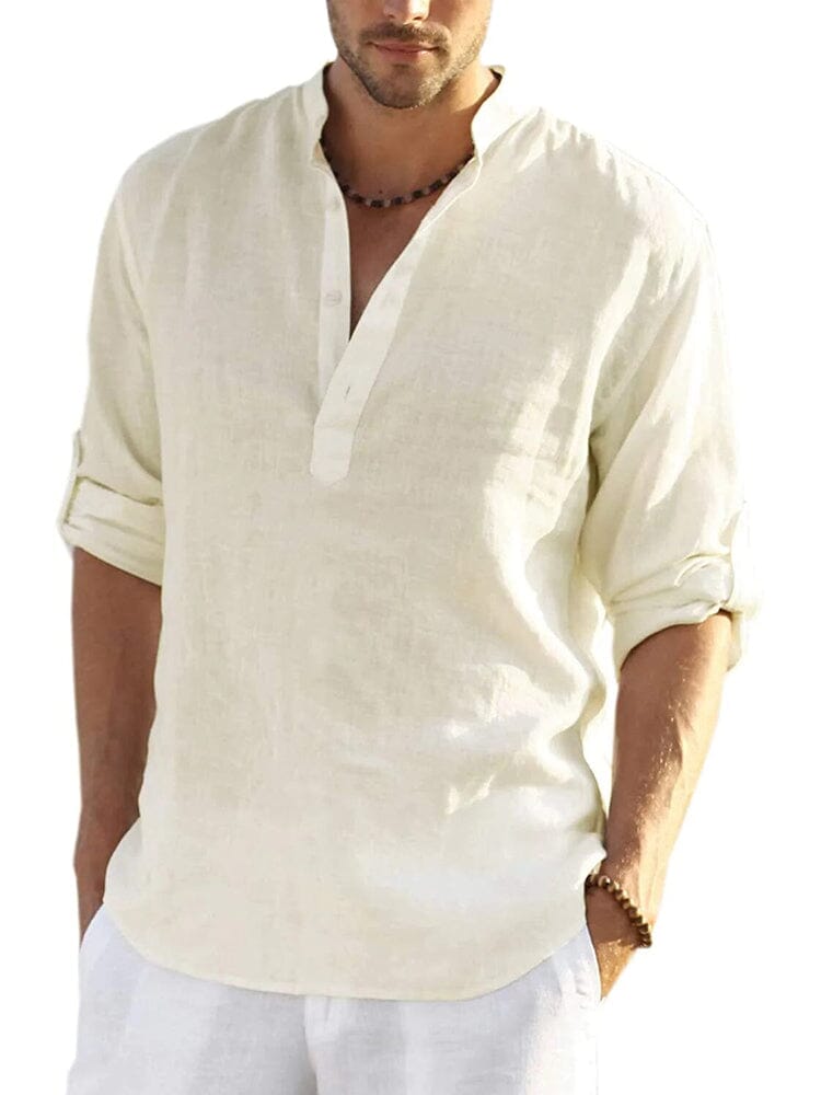 CAMISA DE ALGODÓN Y LINO PARA HOMBRE