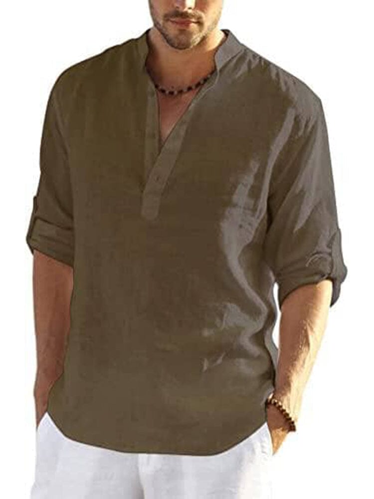 CAMISA DE ALGODÓN Y LINO PARA HOMBRE