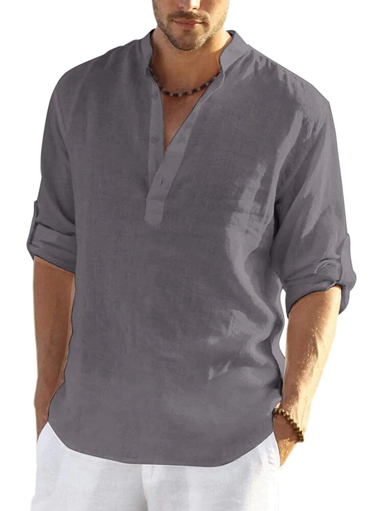CAMISA DE ALGODÓN Y LINO PARA HOMBRE