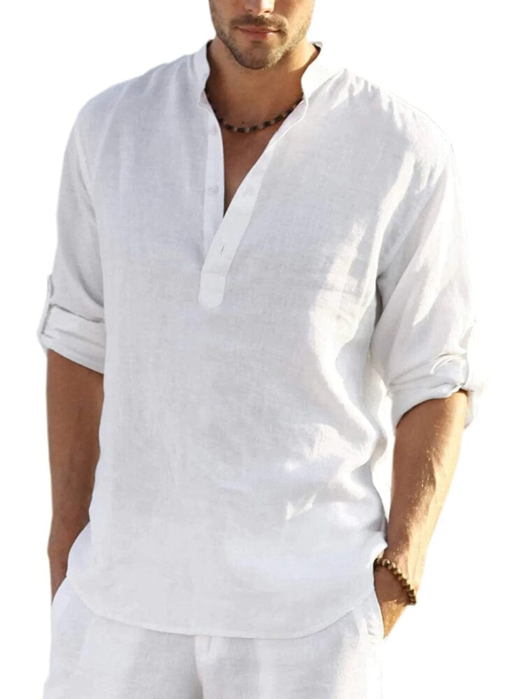 CAMISA DE ALGODÓN Y LINO PARA HOMBRE