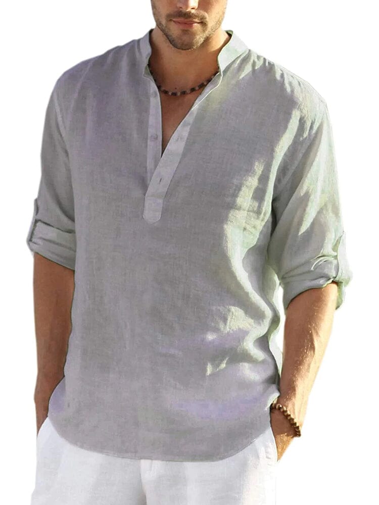 CAMISA DE ALGODÓN Y LINO PARA HOMBRE