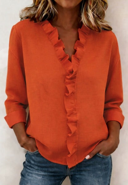 Matilde | Blusa Fruncida con Escote en V