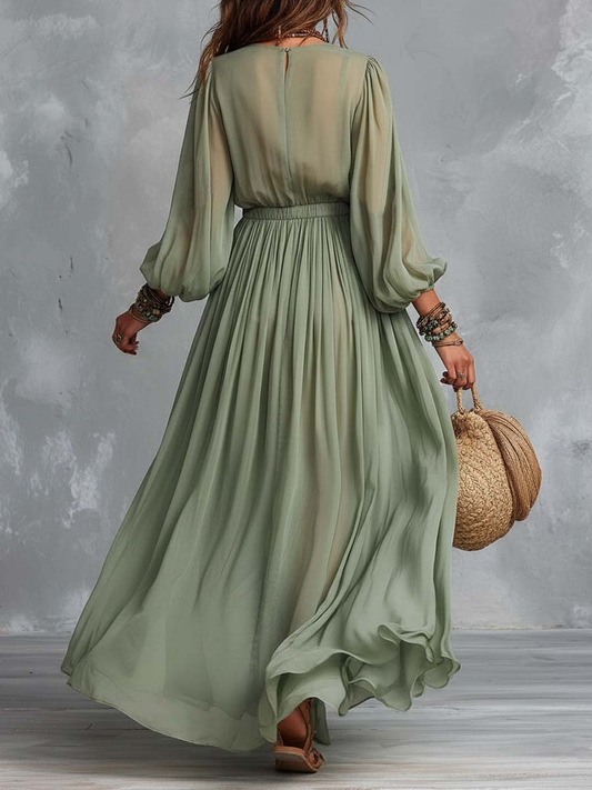 Élodine | Robe Maxi Bohème à Imprimé Floral