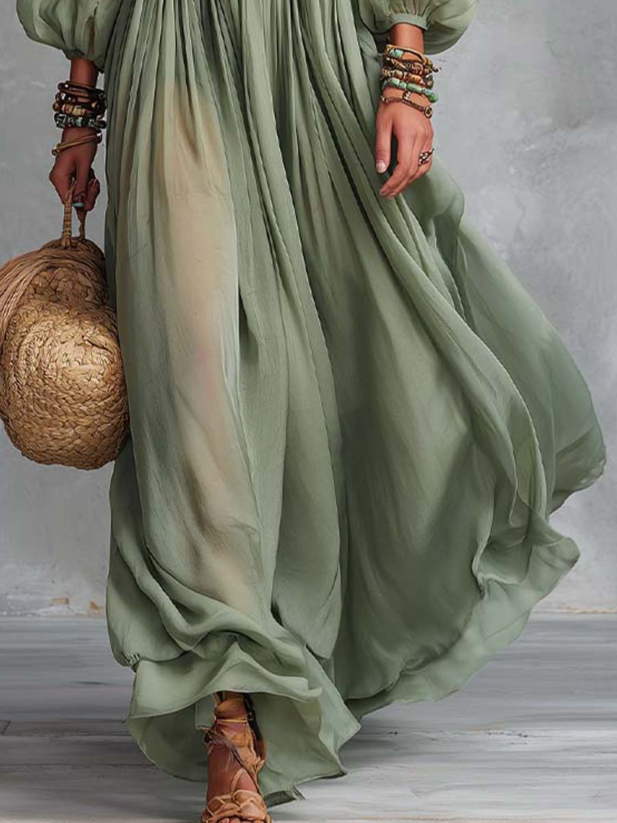 Élodine | Vestido Maxi Bohemio con Estampado Floral